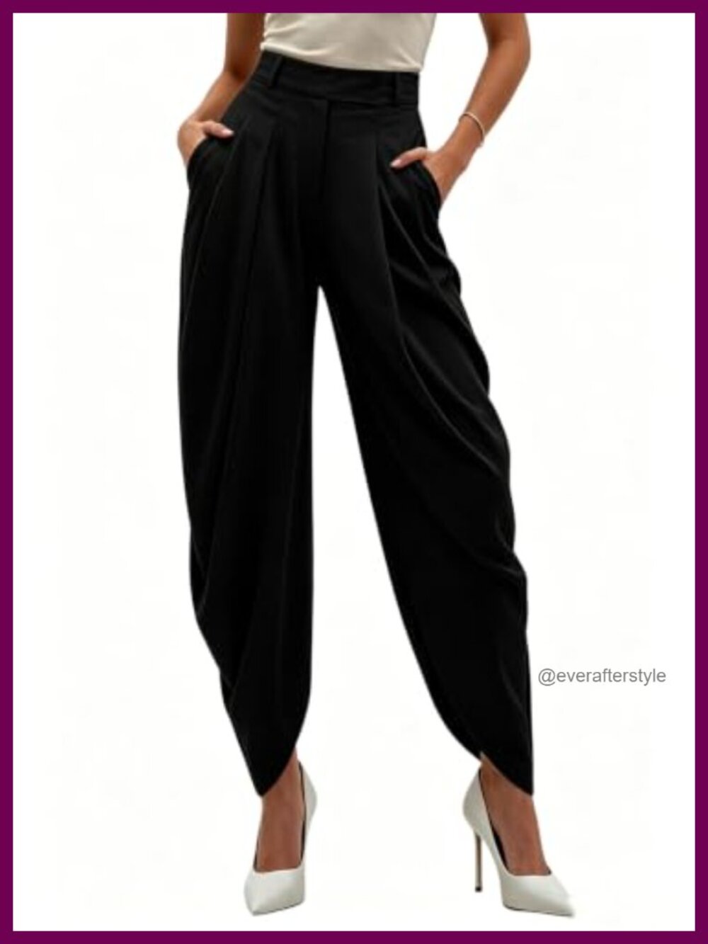 Women's High Waisted Wide Leg Pleated Dress Pants Business Casual Trousers